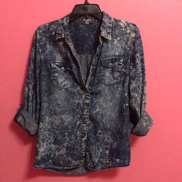 Charlotte Russe Tops - Charlotte Russe denim white washed button down